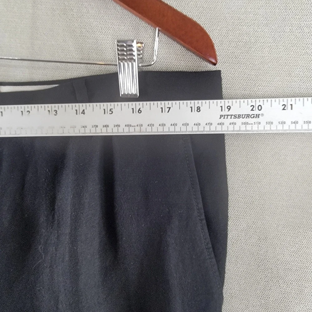Banana Republic Womens Pants Linen Wide Leg High Rise Trousers Size 14 Black